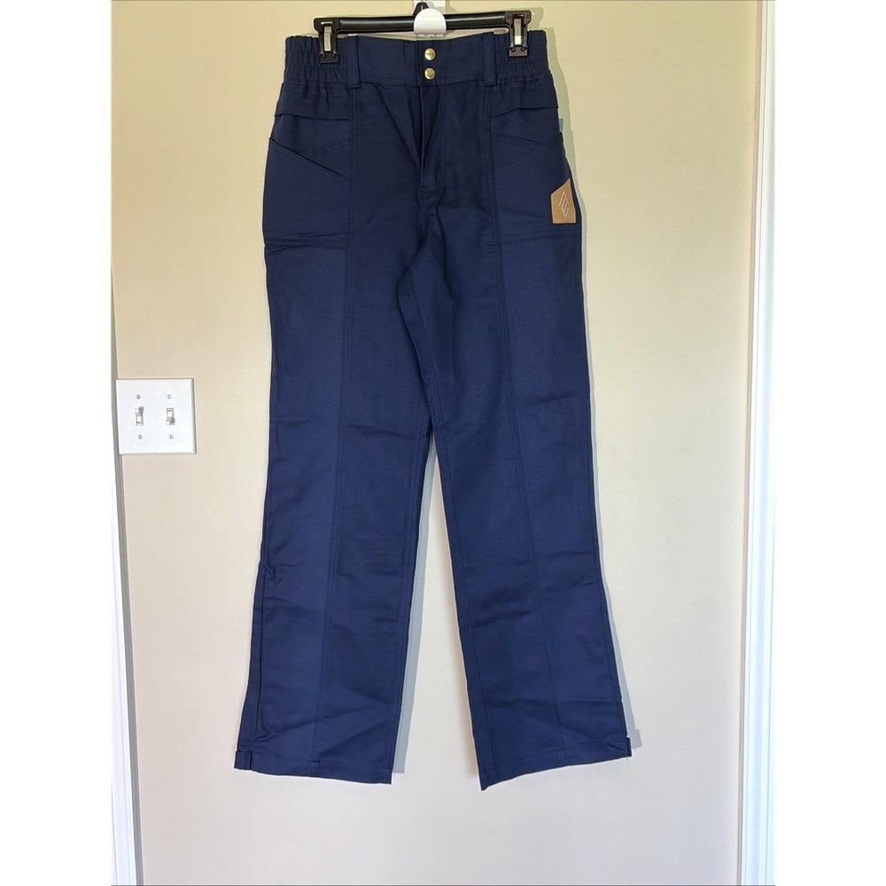 EMBHER Pageant Blue Wide Leg Fire Resistant Work Safety Pants Womens Medium NEW